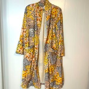Floral yellow duster cupcakes and cashmere purchased from anthropologie